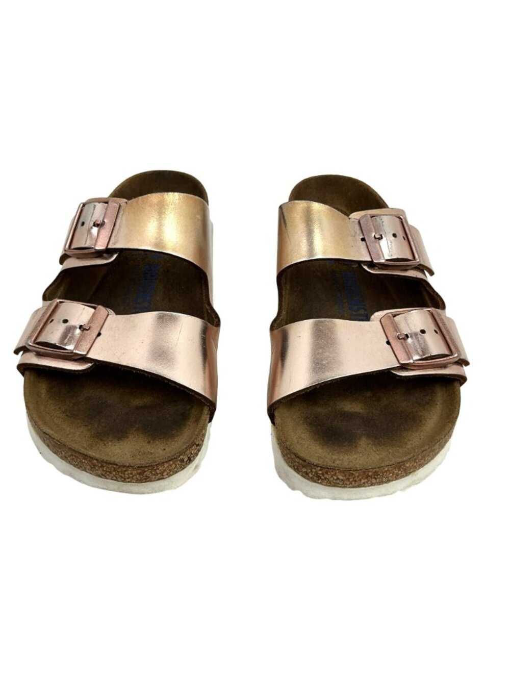 Birkenstock Arizona Rose Gold Double Buckle Slide Sandals Womens Size 5 EU 36 Ma - Picture 3 of 16